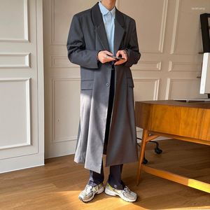 メンズトレンチコート春秋のスタイルスーツジャケット男性ソリッドカラーシンプルなコートアップスケール