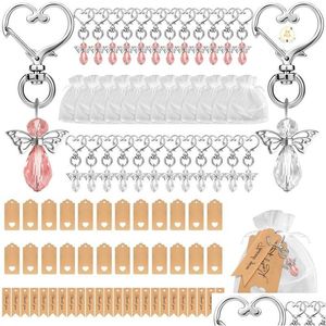 Schlüsselanhänger Lanyards 24 Stück Angel Guardian Anhänger mit Organzabeuteln und Dankeschön-Tag für Party-Rückgabegeschenke Gefälligkeiten Drop-Lieferung Fashi Dhtra