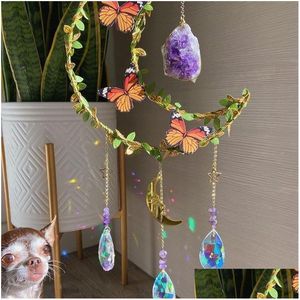 Portachiavi Cordini Monarch Fairycore Suncathers Fata Suncatcher Luna Bambino Ametista Crystal Healing 230715 Drop Delivery Fashion Acce Dhzee