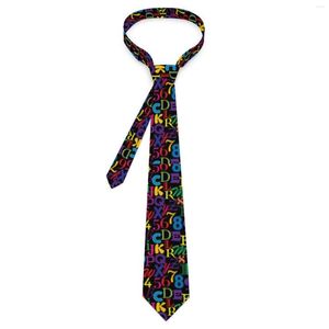 Bow Ties Letter Print Tie Colorful ABCs Leisure Neck Adult Classic Casual Necktie Accessories High Quality Graphic Collar