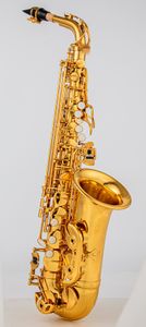 Tillverkad i Japan 380 Professional Alto Drop E Saxophone Gold Alto Saxophone With Band Mouth Piece Reed Aglet Mer Package Mail 00