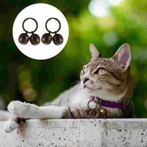 Coleiras para cães 2 conjuntos de treinamento de sino para animais de estimação acessórios DIY pequeno colarinho filhote de cachorro alto gato cobre gatinho