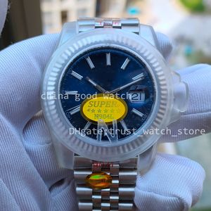 24 cores Super Factory Versão Relógio 126334 904L Aço Jubileu Pulseira Automática Cal.3235 Movimento Vidro Safira 41mm Mostrador Azul 126331 Homens Relógios Caixa Original