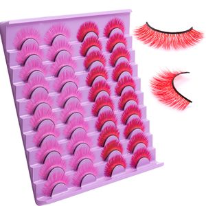 20 Paar bunte Wimpern im Bulk-Stil mit benutzerdefinierter Box Wispy Natural Mink Lashes Pack Kurze natürliche falsche Wimpern im Großhandel