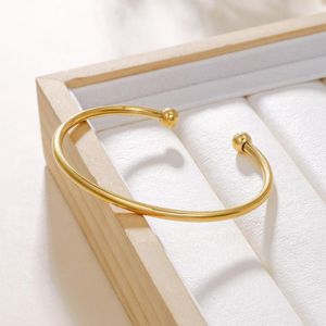 Bangle Simple Opening Bracelet Suitable For The Original Bead Female Girls Fine Thread Link Head Gold