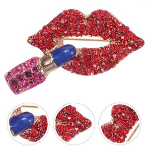 Brosches trendiga tillbehör läppstift brosch pin badge kvinnor dekorativa gåvor vänner kvinnlig legering kostym smycken miss