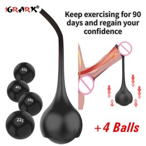 Masturbadores Peso Pesado Glande Exercitador 4 Bolas Dumbbell Hanger Penis Trainer Cock Anéis Maca Dick Extender Adulto Brinquedos Sexuais para Homens 18 230925