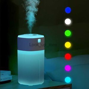Nawilżacze 400 ml powietrza nawilżacza USB Naładowany dyfuzor aromatów kolorowy lekki ultradźwiękowy chłodny producent olejku eterycznego Fogger dla domu YQ230926