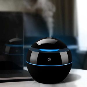 Humidifiers Portable Air Humidifier Ultrasonic USB Aroma Diffuser LED Night Light Electric Essential Oil Diffuser Aromatherapy Black YQ230928