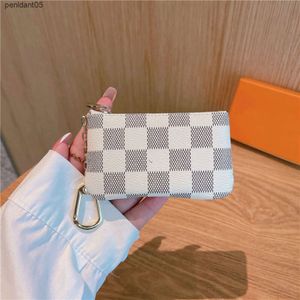 Klasynie Smycze 7 Color Designer Portfel Bag Bierek Pierścień Pierścień Kluczowa torebka torebka Damier skórzana karta kredytowa Kobiety Mężczyźni Małe torebki zamka portfel