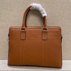 Borsa a tracolla da uomo in pelle bovina di alta qualità 10A H borsa di design di lusso Valigetta Pacchetto documenti aziendali moda uomo donna Borsa per laptop Borse a tracolla tote 39 cm