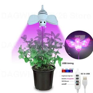 Grow Lights 24 LED plant Grow Light DC 5V USB Timing Phytolamp desk Holder For led Plants Timer Full Spectrum Lamp Indoor Flower U26 YQ230926