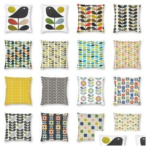 Подушка/декоративная подушка Orla Kiely Mti Stem And Bird Cushion Er скандинавский цветок напольный чехол для гостиной диван наволочка Hom Otuly