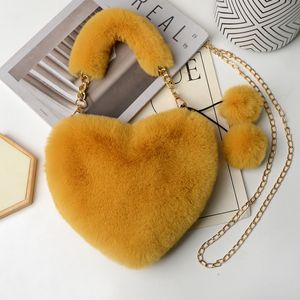 Borse a tracolla all'ingrosso in fabbrica 10 colori morbida e confortevole borsa a catena in peluche borse d'amore dolci e adorabili quest'anno popolare borsa alla moda cuore pesca 011 #