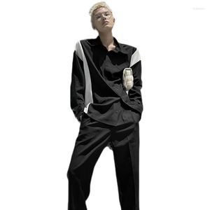 Camicie casual da uomo XS-6XL 2023 Uomo Donna Abbigliamento Originale Design di nicchia Passerella Camicia di giunzione personalizzata Costumi taglie forti