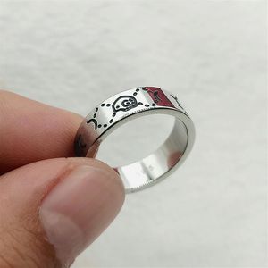 Luxury 2021 Fashion 925 Sterling Silver 6mm Skull Band Rings for Men and Women Lovers Party Promise Championship Jewelry Gift Not 230m