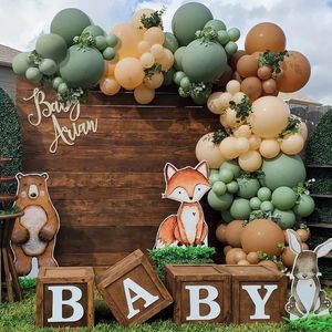 Other Event Party Supplies 129pcsset Retro Green Latex Balloons Garland Arch Kit Jungle Safari Themed Party Decorations Wedding Kids Birthday Party Globos 230925