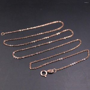 Kedjor Real 18K Rose Gold Chain for Women Women 1mmw Thin Rolo Necklace 20Inchl Gift Stamp AU750