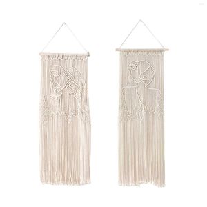 Tapeçarias macrame parede pendurado tapeçaria decoração borla decoração moderna para apartamento casamento dormitório berçário pano de fundo