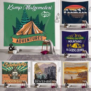 Tapisserier Retro Americian Wild Outdoor Camping Wall Hanging Tapestry Minimalism Tapestry Dorm Backgound Tyg Eesthetic Decoraton Filt 230926