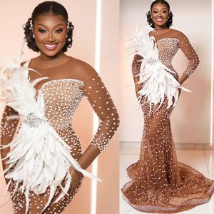 2023 OCT ASO ebi plus size Mermaid Brown Wedding Dress Dress Learls Ringy Ringals Dronts Dresses ZJ202