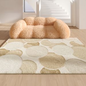 Carpets French Cream Color Large Area Living Room Decorative Carpet Light Luxury Soft Fluffy Bedroom Carpets Anti Dirty Nonslip Home Rug 230926