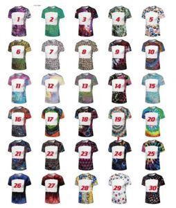 Party Favor Sublimation Bleached T-shirt Heat Transfer Blank Bleach Shirt fully Polyester tees US Sizes for Men Women