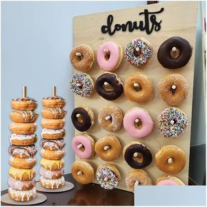 Christmas Decorations Joy-Enlife Wodden Donut Wall Holder Donuts Decoration Party Decor Supplies Baby Shower Support 201128 Drop Del Ot2Er