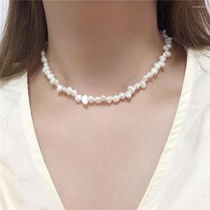 Choker Fashion Freshwater Pearl Clavicle Chain Vintage Irregular Necklace For Women Lady Wedding Party Jewelry N Ew Gifts