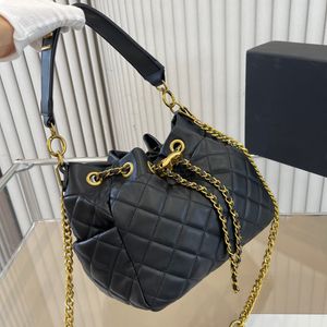 Borsa di lusso da donna Borsa a secchiello con una spalla Borsa piccola e pratica Borsa di marca grande Borsa a tracolla Catena di metallo Reggetta Piccola 22 cmGrande 27 cm