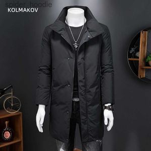 Männer Daunenparkas 2023 Winterjacke 90% weiße Entendaunen Männer Langer Stil Herrenmode verdicken warme Parkas Trenchcoat Größe M-4XL L230926