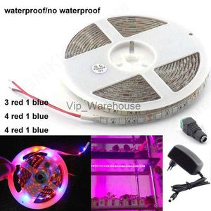 Grow Lights Led Strip Grow Lights 1M 2M 3M 5M 12V 2A/3A Waterproof Growing Plant Lamp SMD 5050 Red Blue lighting Power Adapter V27 YQ230926