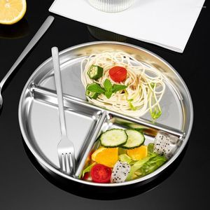 Plates Plate Unique Student Stainless Steel Dinner Dishwasher Safe Meal Tray