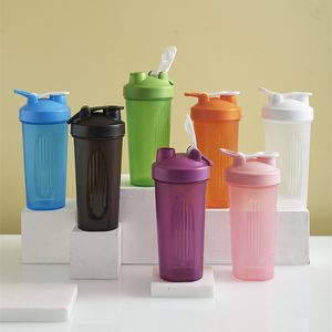 Garrafas de água 600ml portátil proteína pó shaker garrafa à prova de vazamento garrafa de água para ginásio fitness treinamento esporte shaker copo de mistura com escala 230925