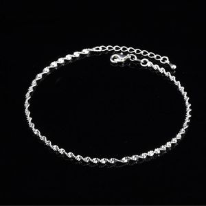 Mode Ed Weave Chain för kvinnors ankel 925 Sterling Silver Anklets Armband för kvinnor Fot smycken anklet till fots 210507245p