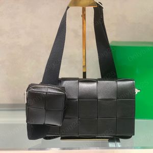 Designer versatile strap 2 combo flap shoulder bag men women leather woven small case crossbody weave calfskin mirror quality