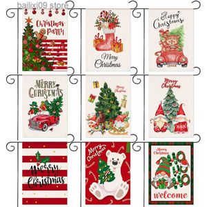 Banner Flags Creative Christmas Garden Flag Cartoon Cute Christmas Tree Garden Festival Decorer Banner 30*45CM11.81in*17.71in T230926