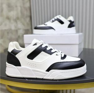 Sneaker CT-07 Skateboard da uomo basso in pelle di vitello bianco nero