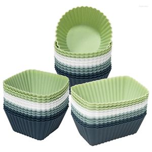 Konteynerleri çıkarın Yeniden Kullanılabilir Cupcake Astarlar 36 PCS Silikon Öğle Yemeği Kutusu Dividers Gıda Dereceli Muffin Bardakları