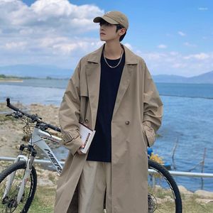 Men's Trench Coats Autumn Large Size Simple Solid Color Medium-length Coat Fashion Versatile Street Gang Handsome Men