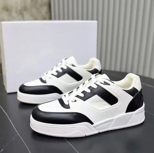 Ko läder låg snitt spetsar upp casual skor sportskor vit svart grå blå tyg foder cirkulär designer sneakers