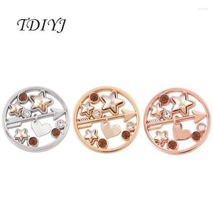 Pendant Necklaces TDIYJ My Coin Deluxe 33mm Mixed Siempre Peach Large Disc With Crystals For Holder Pendants 6pcs/lot