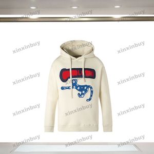 xinxinbuy män designer hoodie tröja paris katt kärlek brev broderier kvinnor svart aprikos brun grå s-2xl