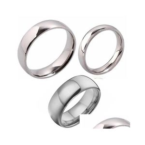 Band Rings Bk Lots 1500Pcs Top Mix Of 4Mm 6Mm 8Mm Sier 316L Stainless Steel Comfort-Fit Quality Men Women Wholsesale Jewelry Drop Deli Dhptq