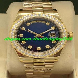 Luxury Watch 2 Style Mens 18K Yellow Gold Diamond Dial bezel 41mm Steel Bracelet Automatic Fashion Men's Watches Wristwatch268D
