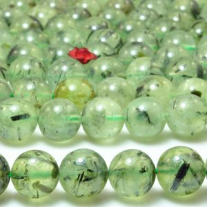 Pietre preziose sciolte Prehnite verde naturale Perline rotonde lisce Pietra preziosa all'ingrosso Pietra semipreziosa per la creazione di gioielli Collana di braccialetti Fai da te