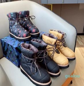 2023 Boots Winter Flowers Print Shoes Outdoor Keep Dark Cotton Shoe