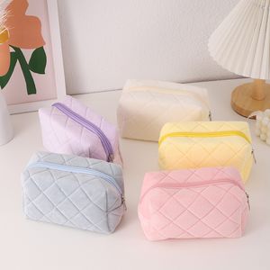 Quilted Cosmetic Bag Korea Student School Pencil Case Girl Large Capacity Storage Bag Women Travel Makeup Pouch Holder Girl Gift