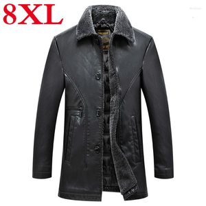 Men's Fur Genuine 8XL Men 7XL Coat Sheepskin Long Jacket Leather Winter Jackets Mens Plus Size