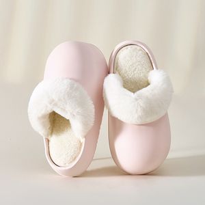 Waterproof sandal for womens autumn and winter plush anti slip indoor thick soled detachable cotton slippers sandals